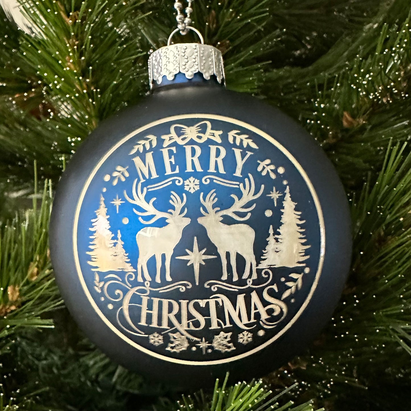 Glass Ball Ornaments "Merry Christmas"