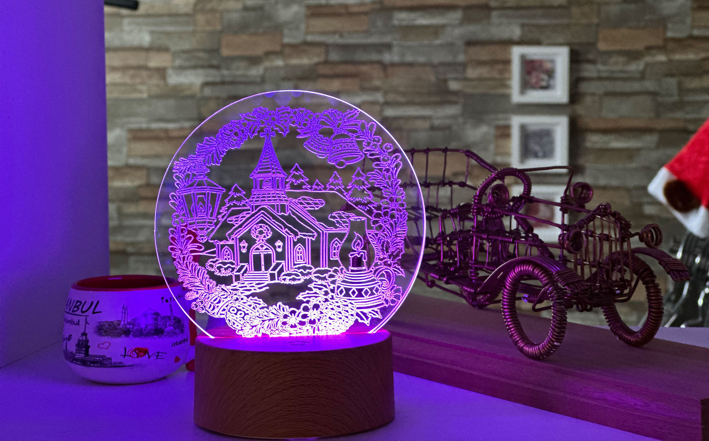 Night LED light lamp "Snow village"