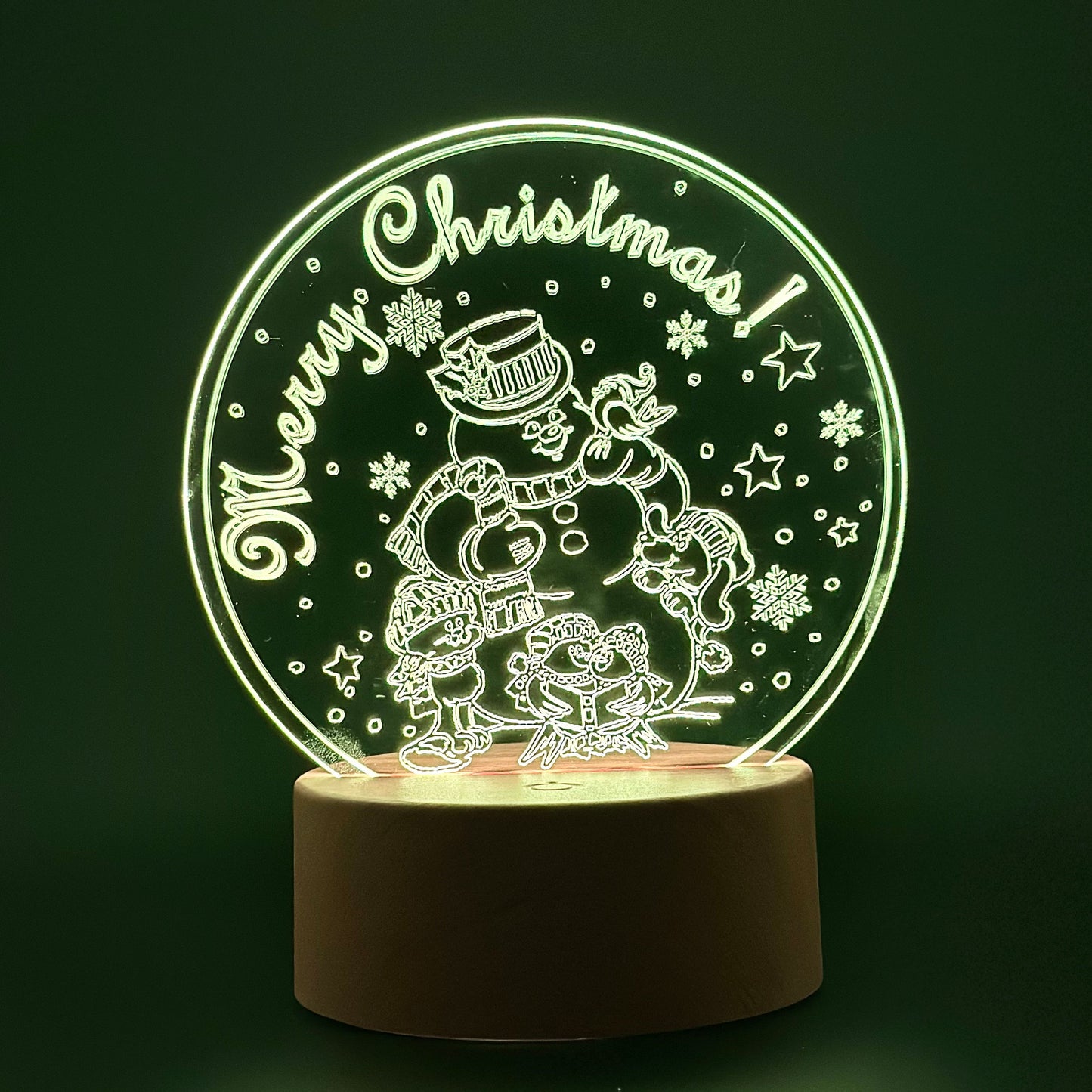 Night LED light lamp "Merry Christmas, Snowman!"