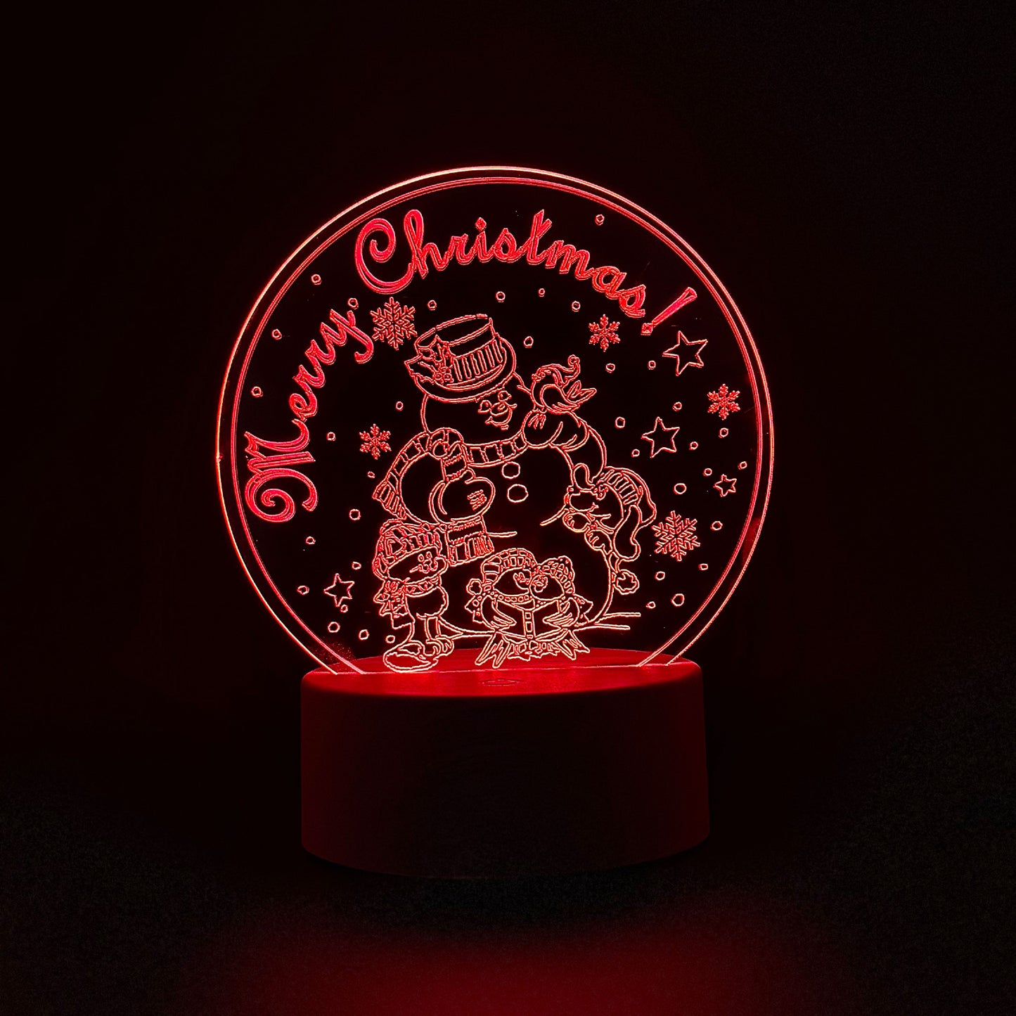 Night LED light lamp "Merry Christmas, Snowman!"