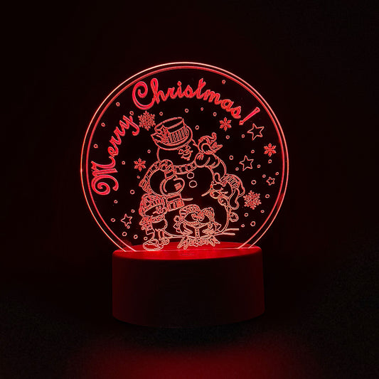 Night LED light lamp "Merry Christmas, Snowman!"