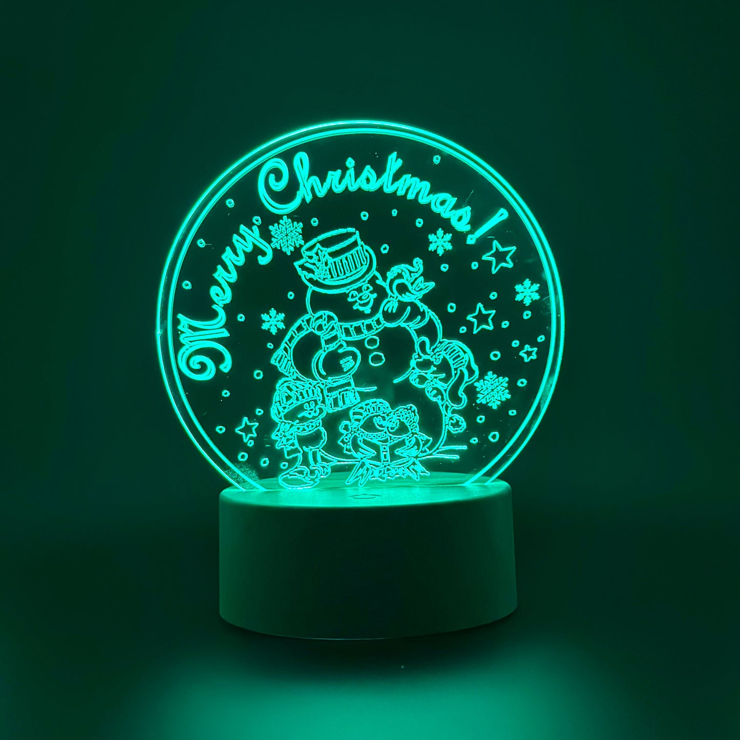 Night LED light lamp "Merry Christmas, Snowman!"