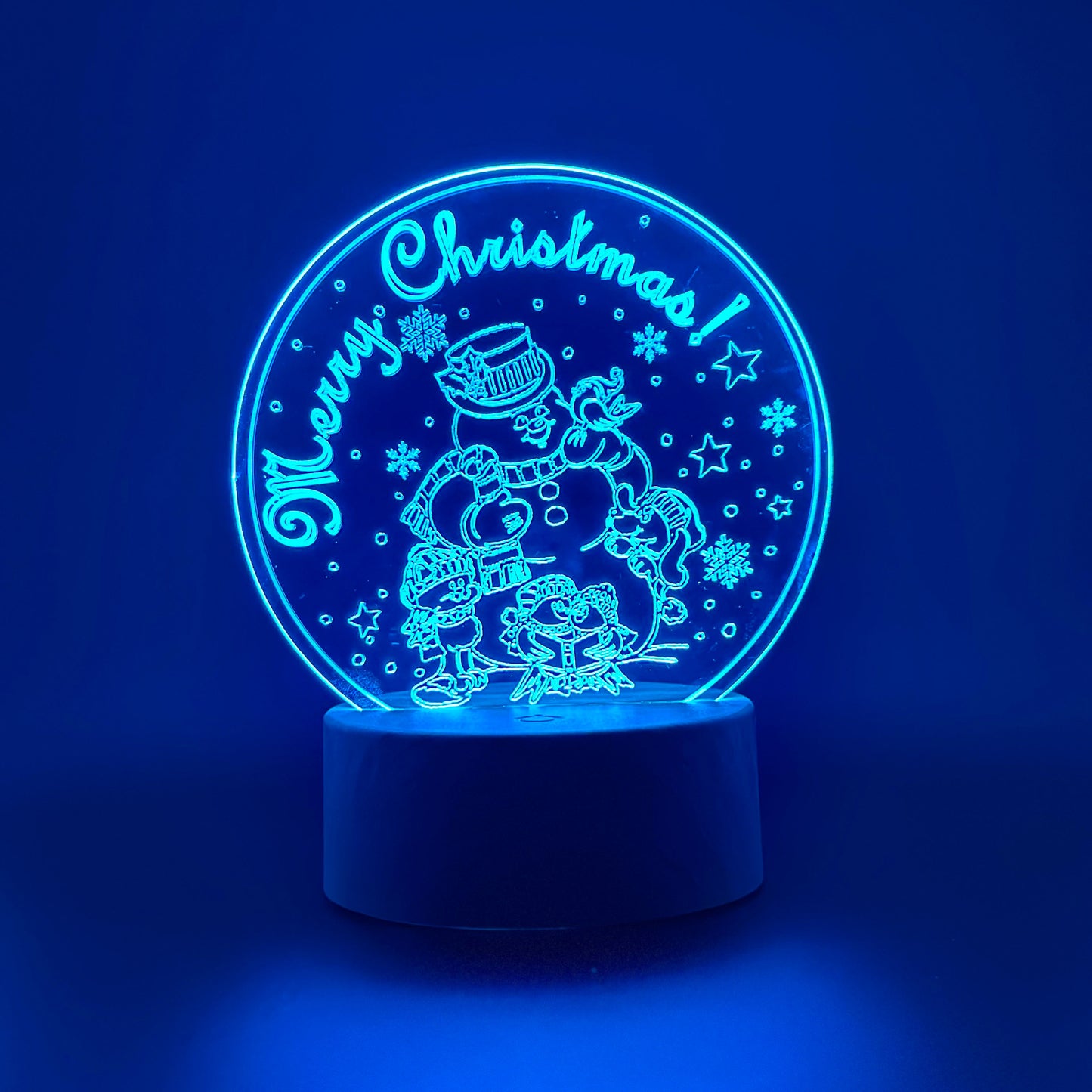 Night LED light lamp "Merry Christmas, Snowman!"