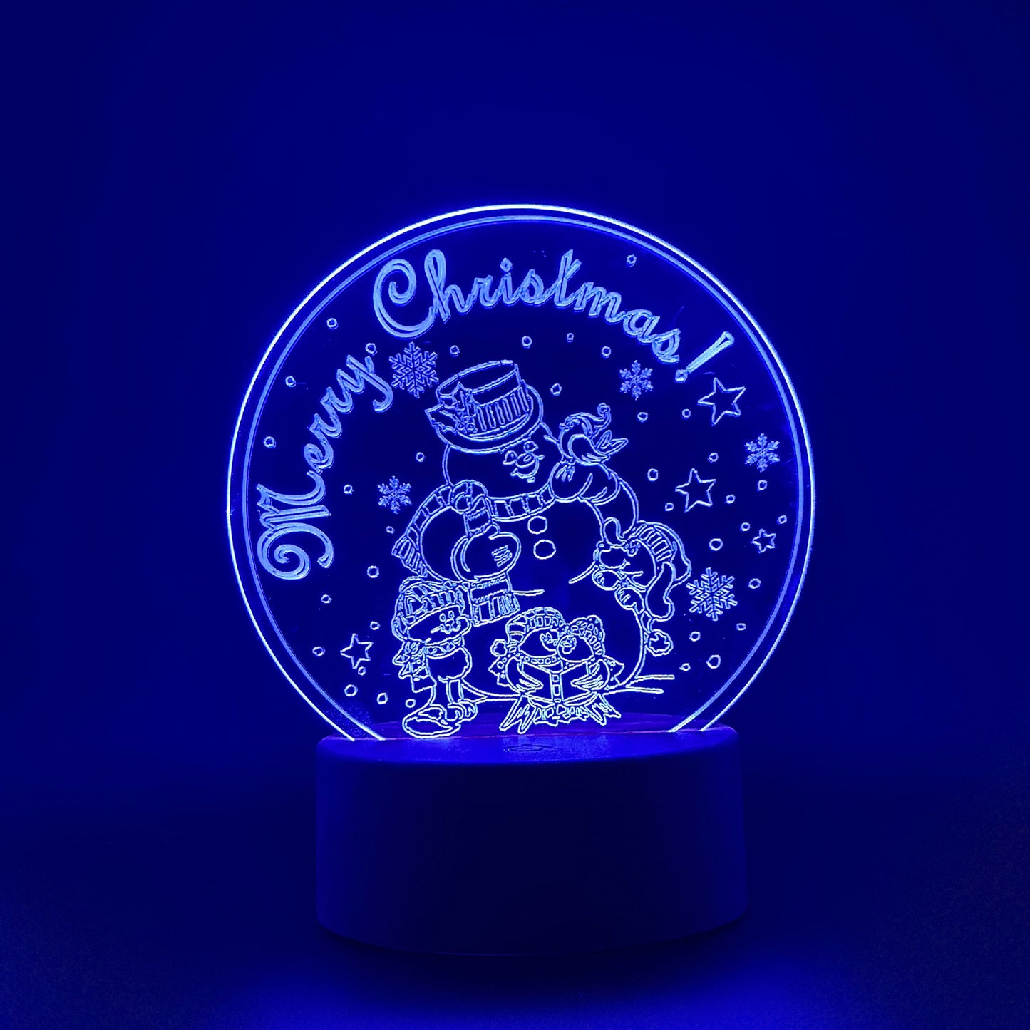 Night LED light lamp "Merry Christmas, Snowman!"