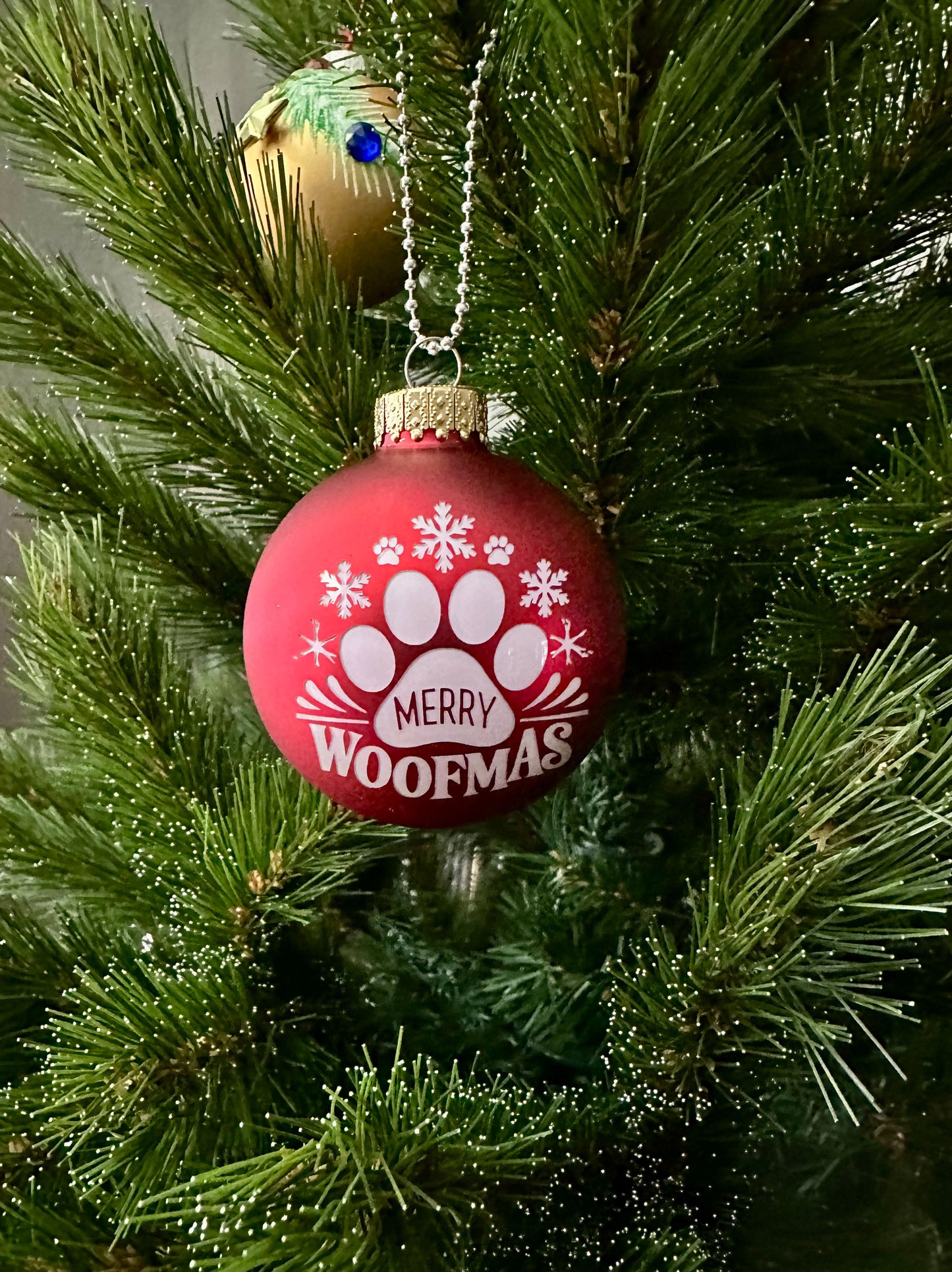 Glass Ball Ornaments "Merry Woofmas"