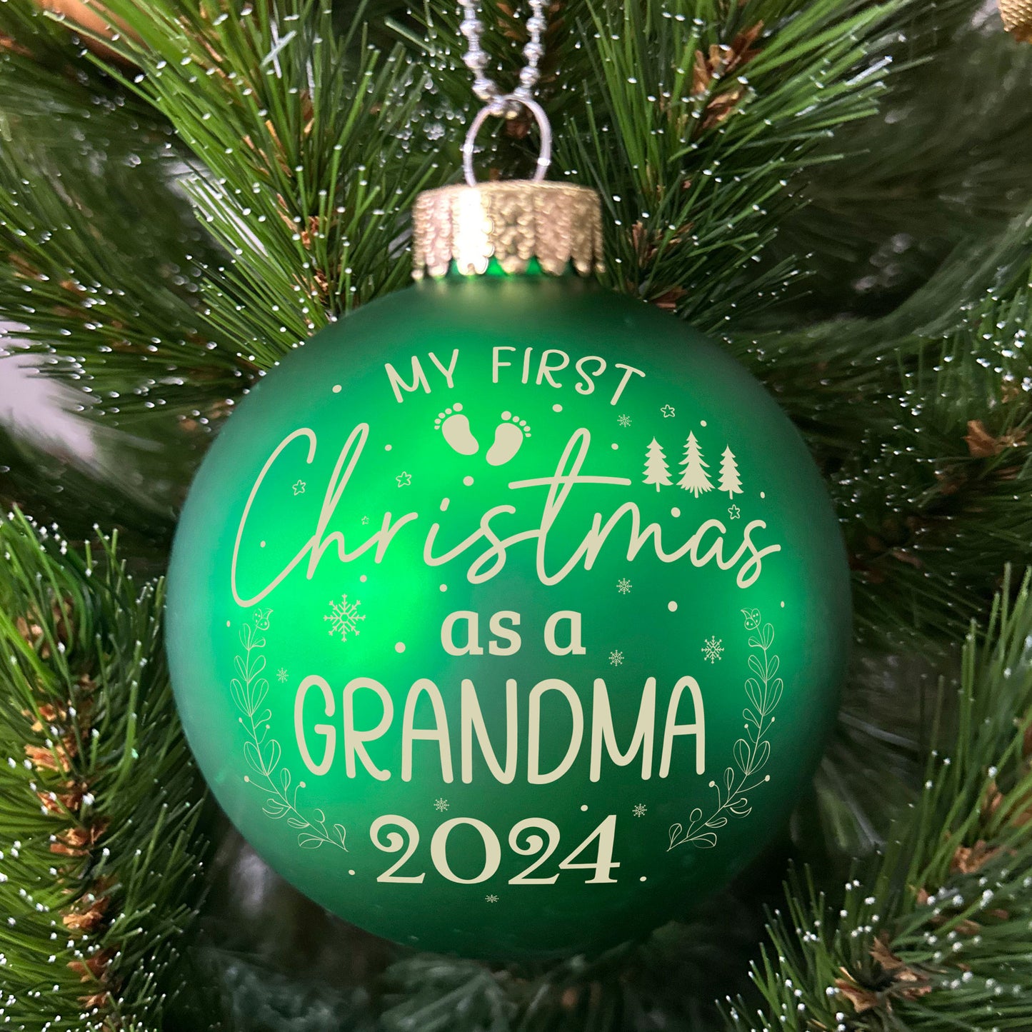 Glass Ball Ornaments "First Christmas as Grandma"