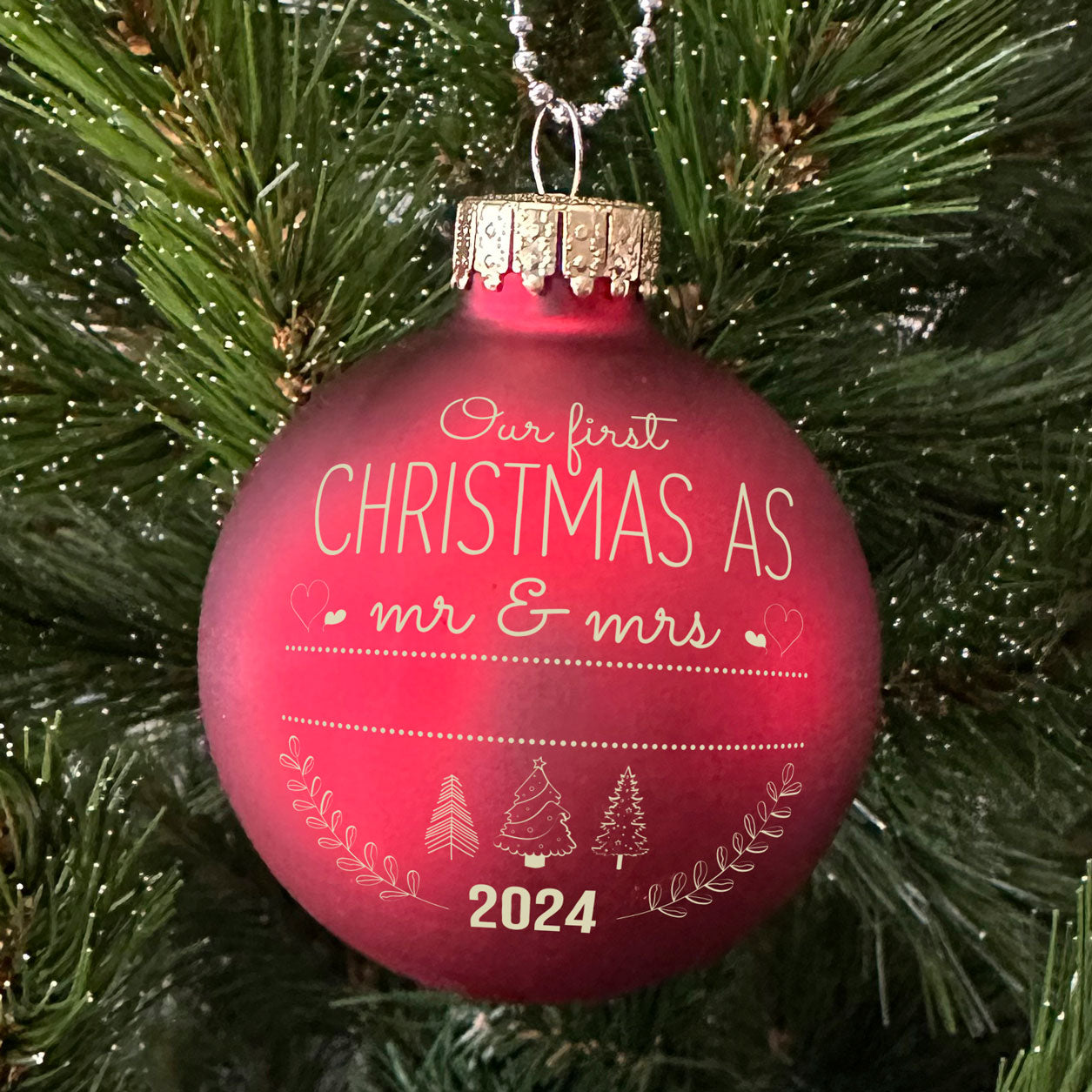 Glass Ball Ornaments "First Christmas as Mr&Mrs"