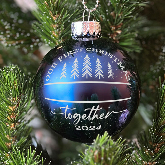 Glass Ball Ornaments "First Christmas together"