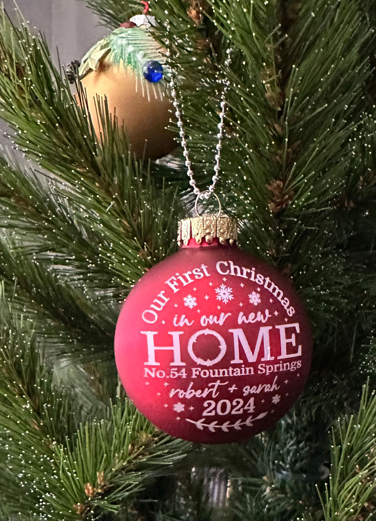 Glass Ball Ornaments "Our first Christmas in home. ver.1"