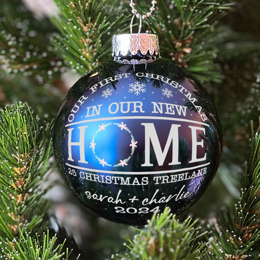 Glass Ball Ornaments "Our first Christmas in home. ver.2"