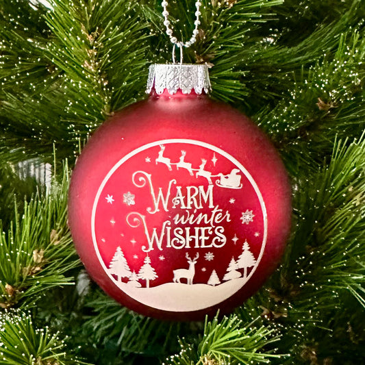 Glass Ball Ornaments "Warm Winter Wishes"